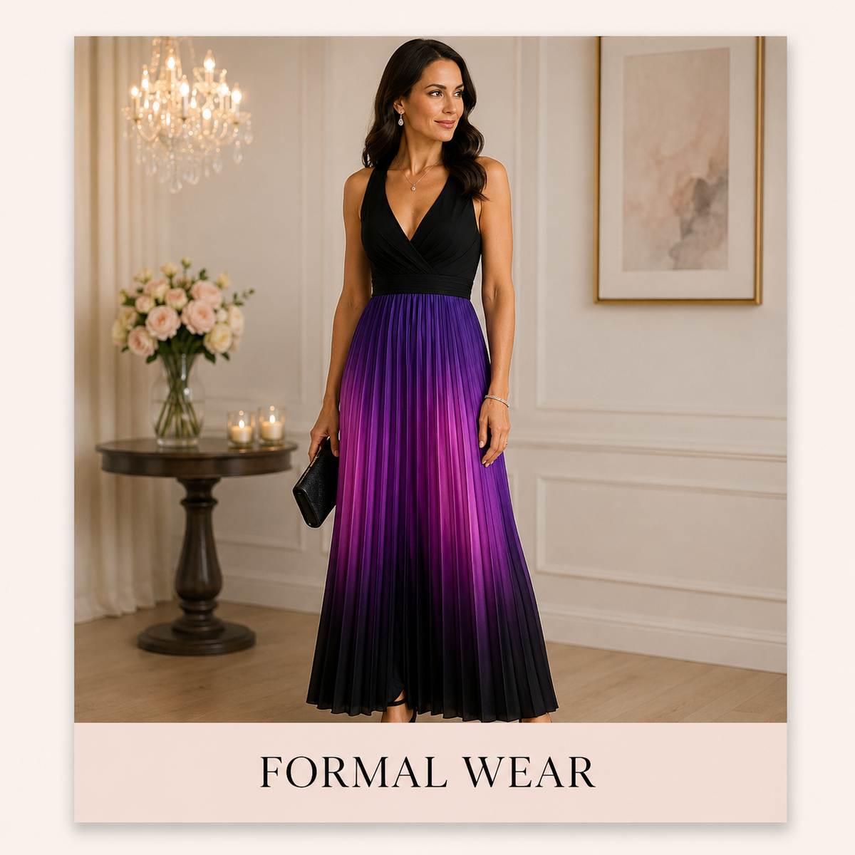 Purple pleated dress