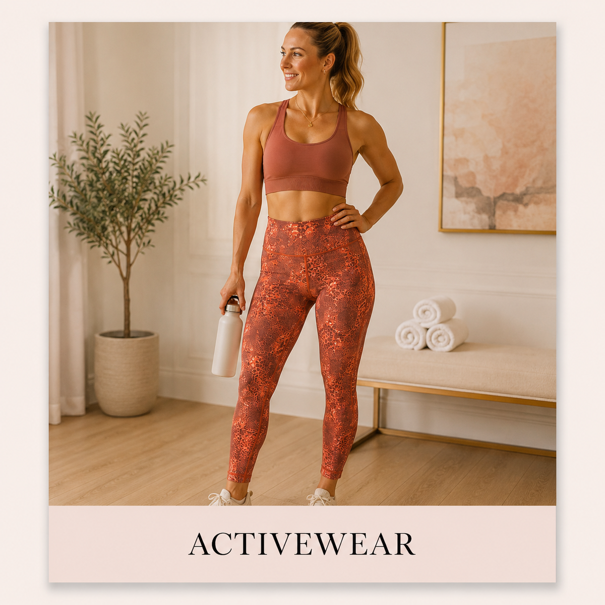 Orange patterned leggings