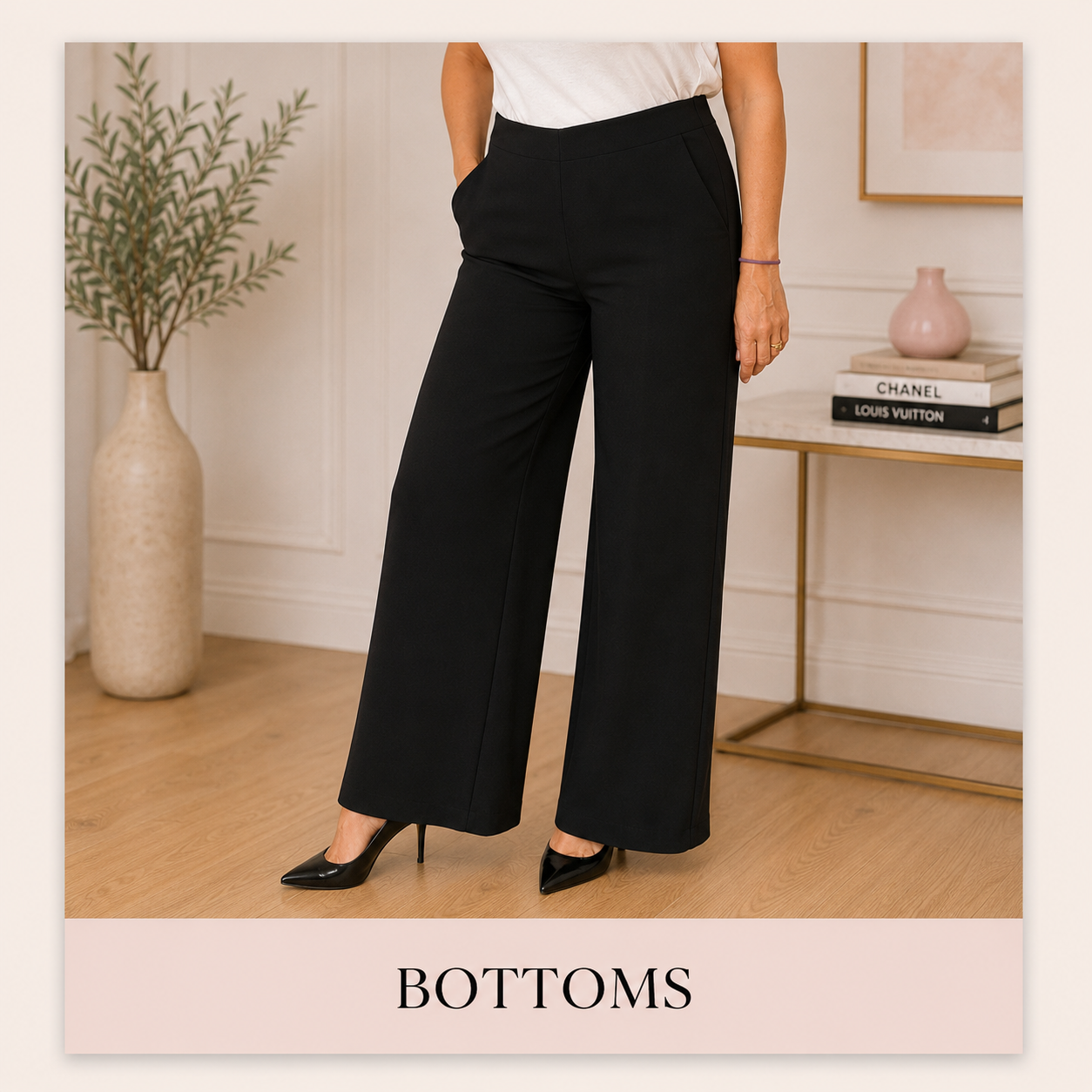 Black wide-leg pants