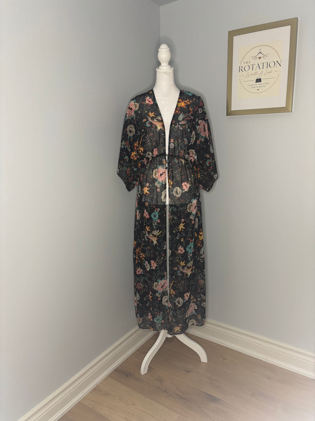 Forever 21 Floral Chiffon Duster | Size Small