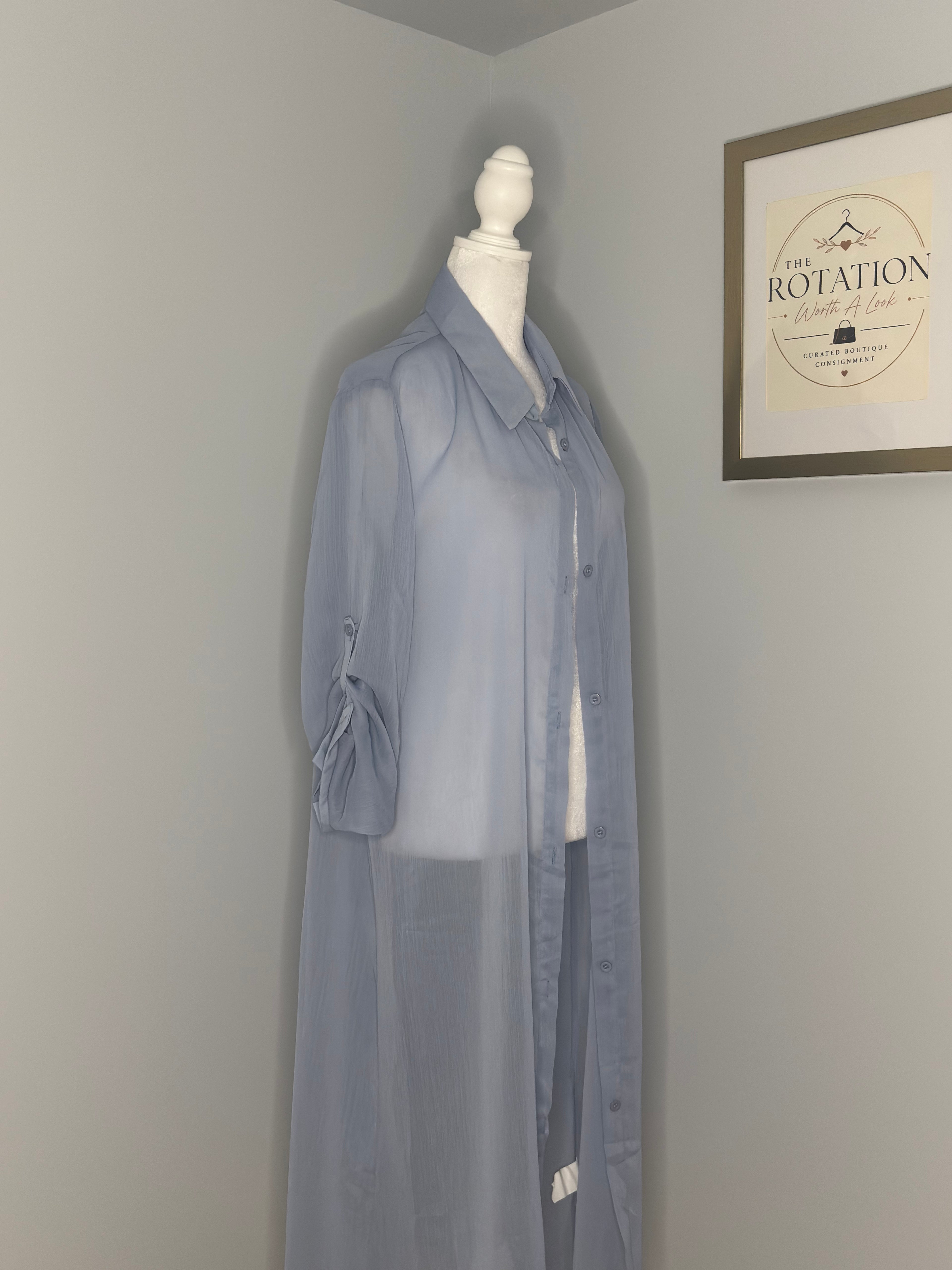 Zeagoo Sheer Maxi Shirt Cover-Up – Size Large