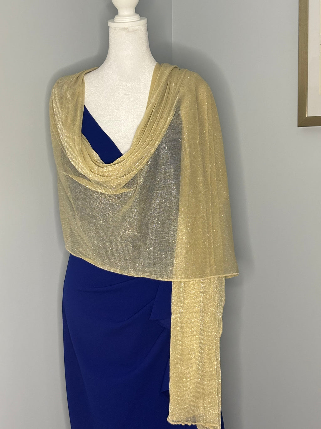 Laura Champagne Shimmer Evening Shawl