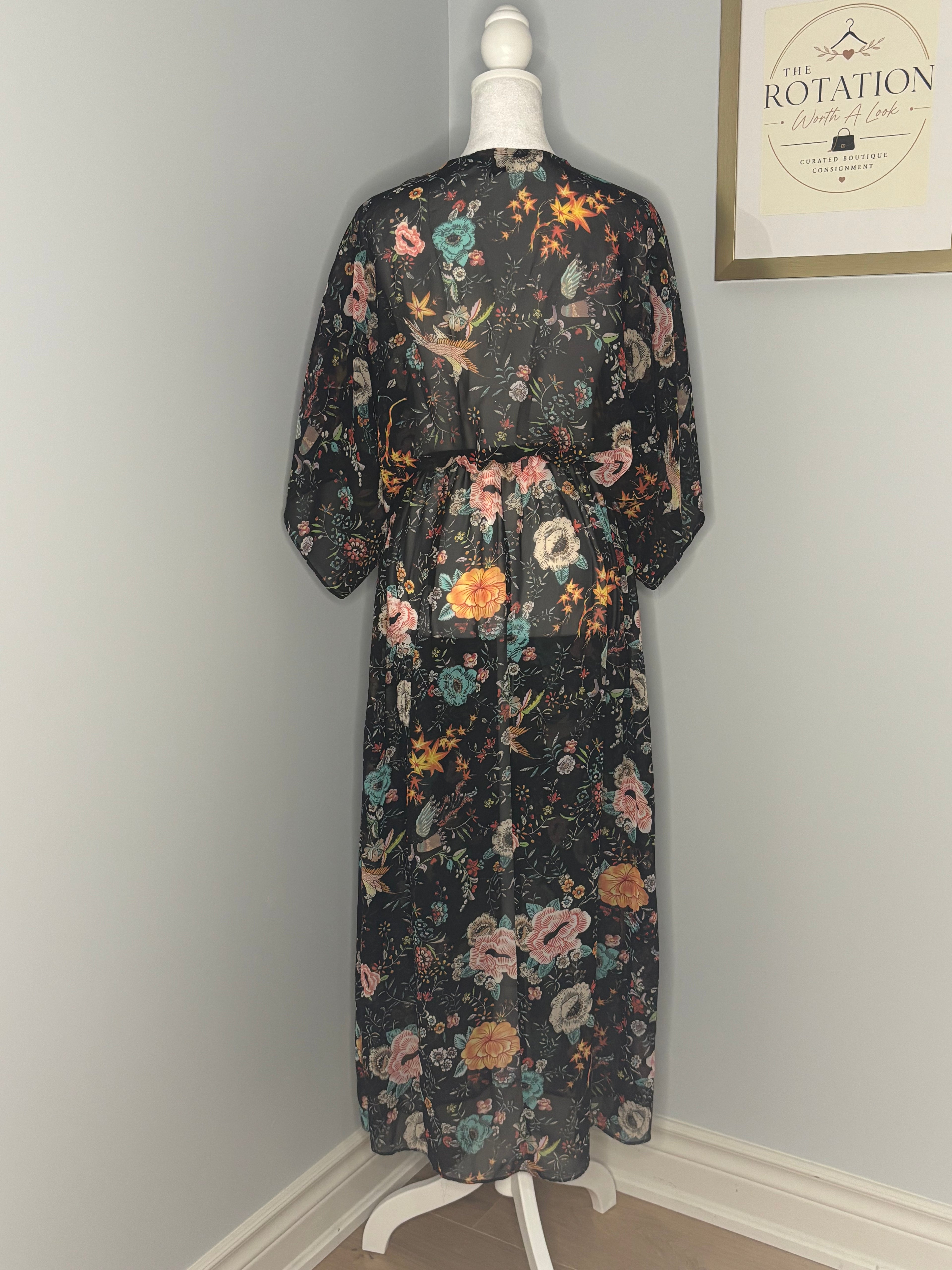 Forever 21 Floral Chiffon Duster | Size Small