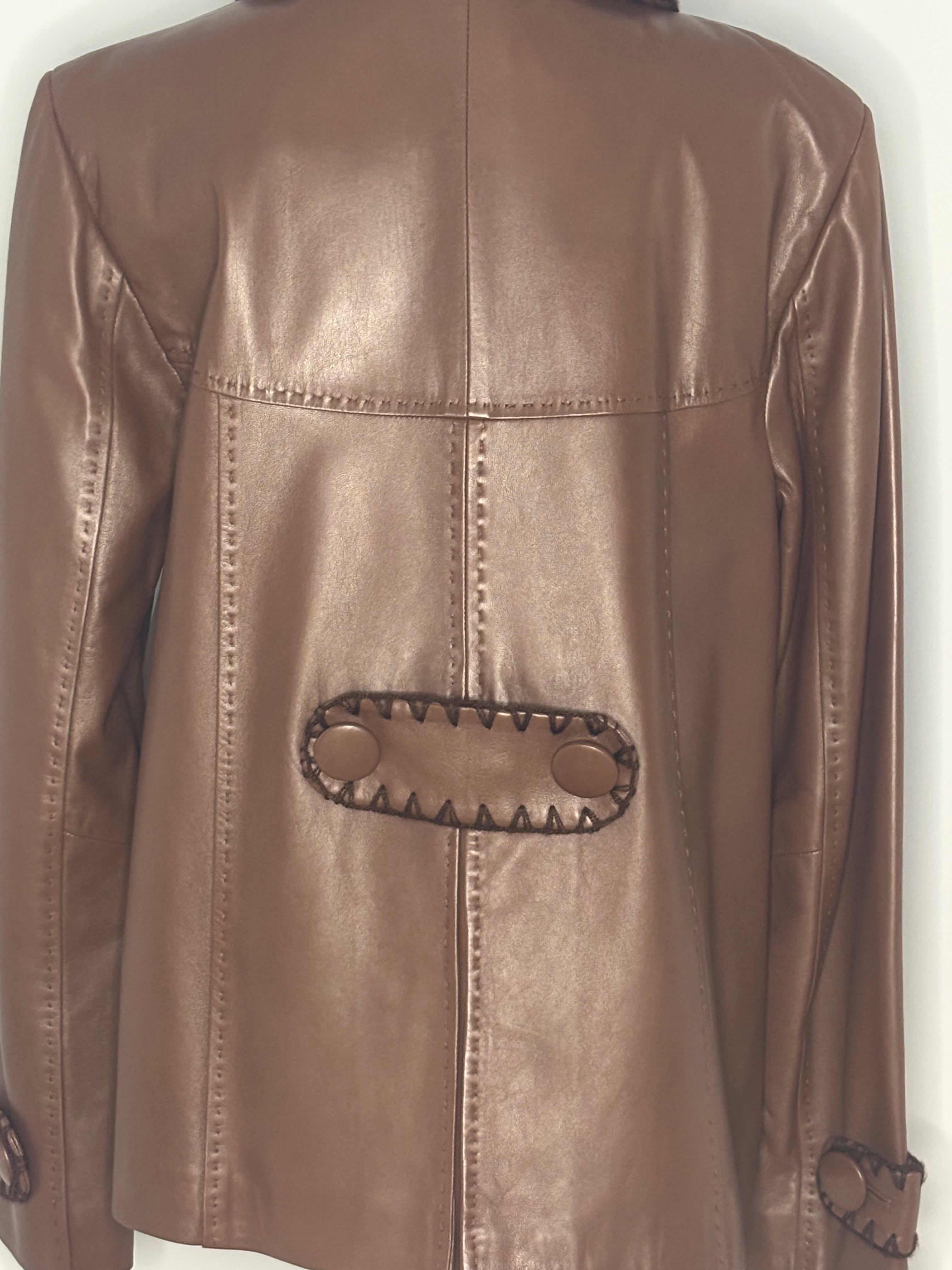 Danier Chocolate Brown Leather Jacket – Size Small