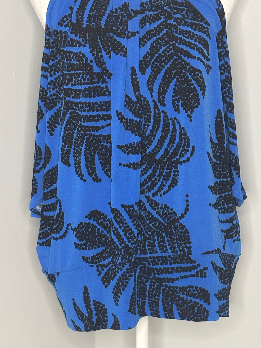 Melanie Lyne Royal Blue Cold Shoulder Overlay Blouse | Size Medium