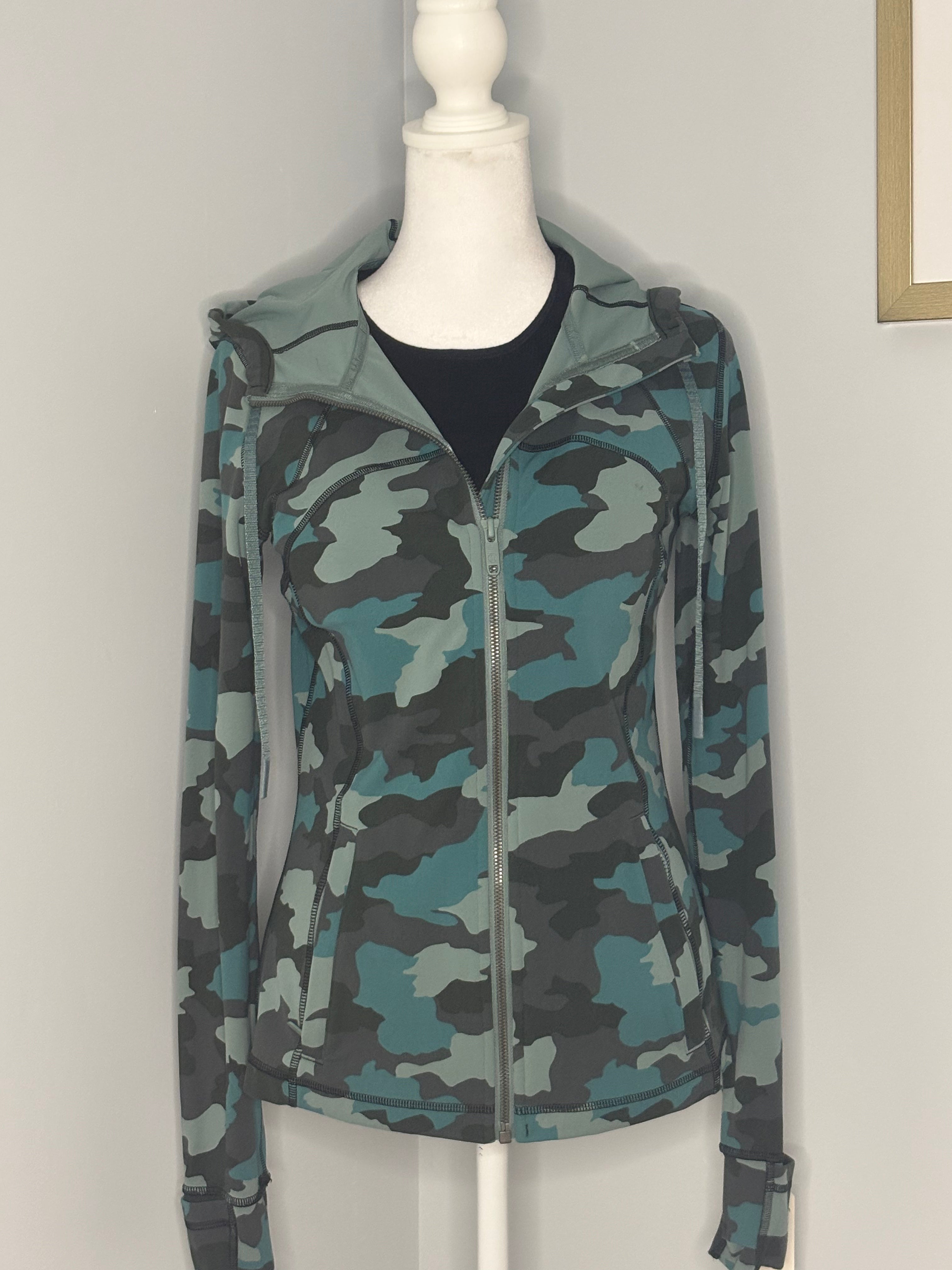Lululemon Scuba Full-Zip Hoodie – Heritage 365 Camo Tidewater Teal Multi | Size 8