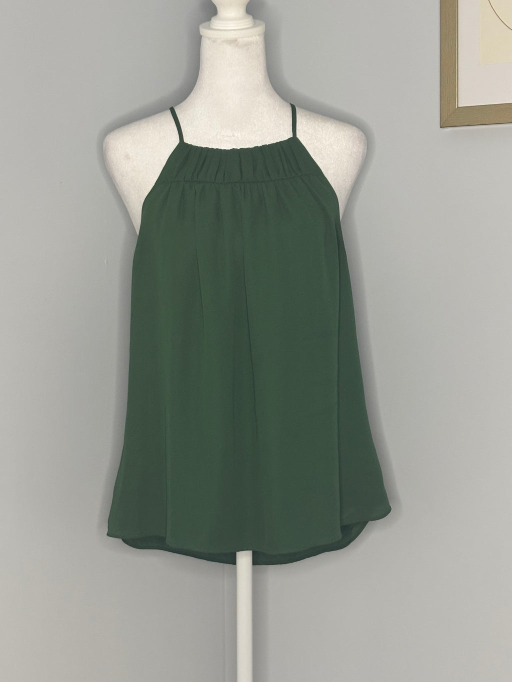 RW&CO Emerald Green Sleeveless Pleated Blouse | Size Large