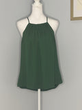 RW&CO Emerald Green Sleeveless Pleated Blouse | Size Large
