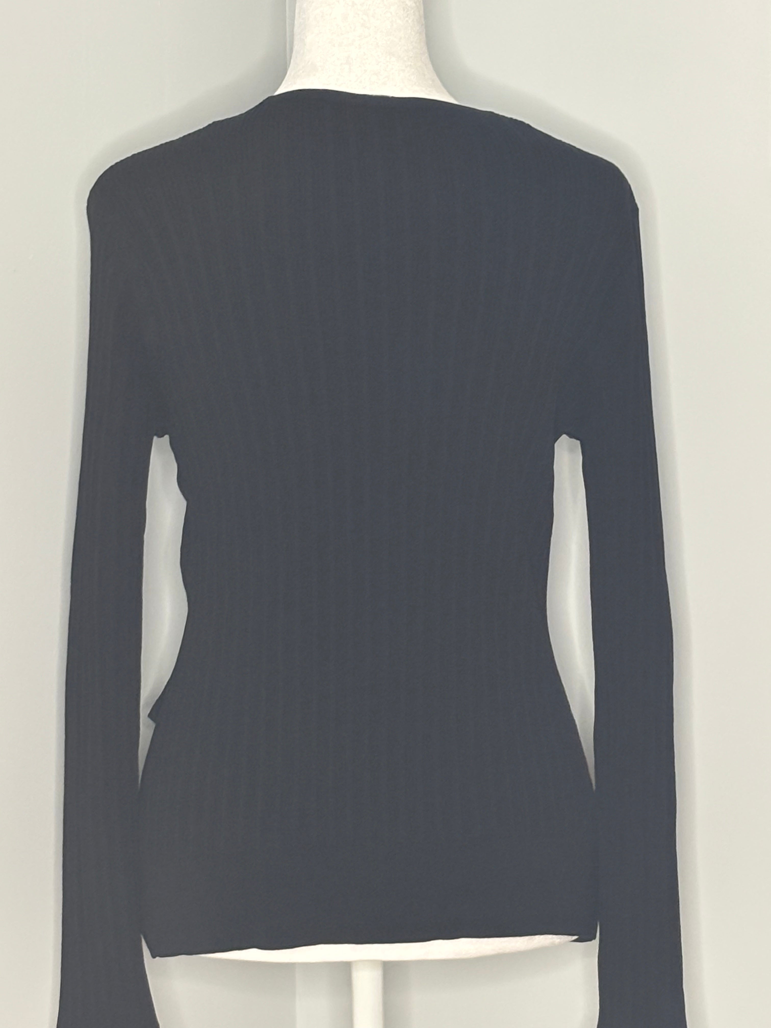Melanie Lyne Black Fine-Knit Top | Size Medium