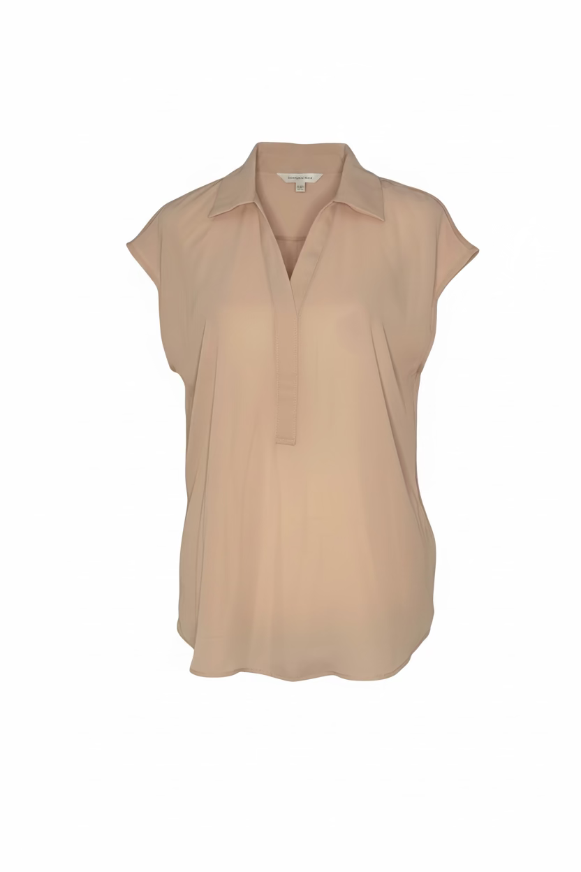 RW&CO. Blush Mixed-Media Blouse – Size Medium