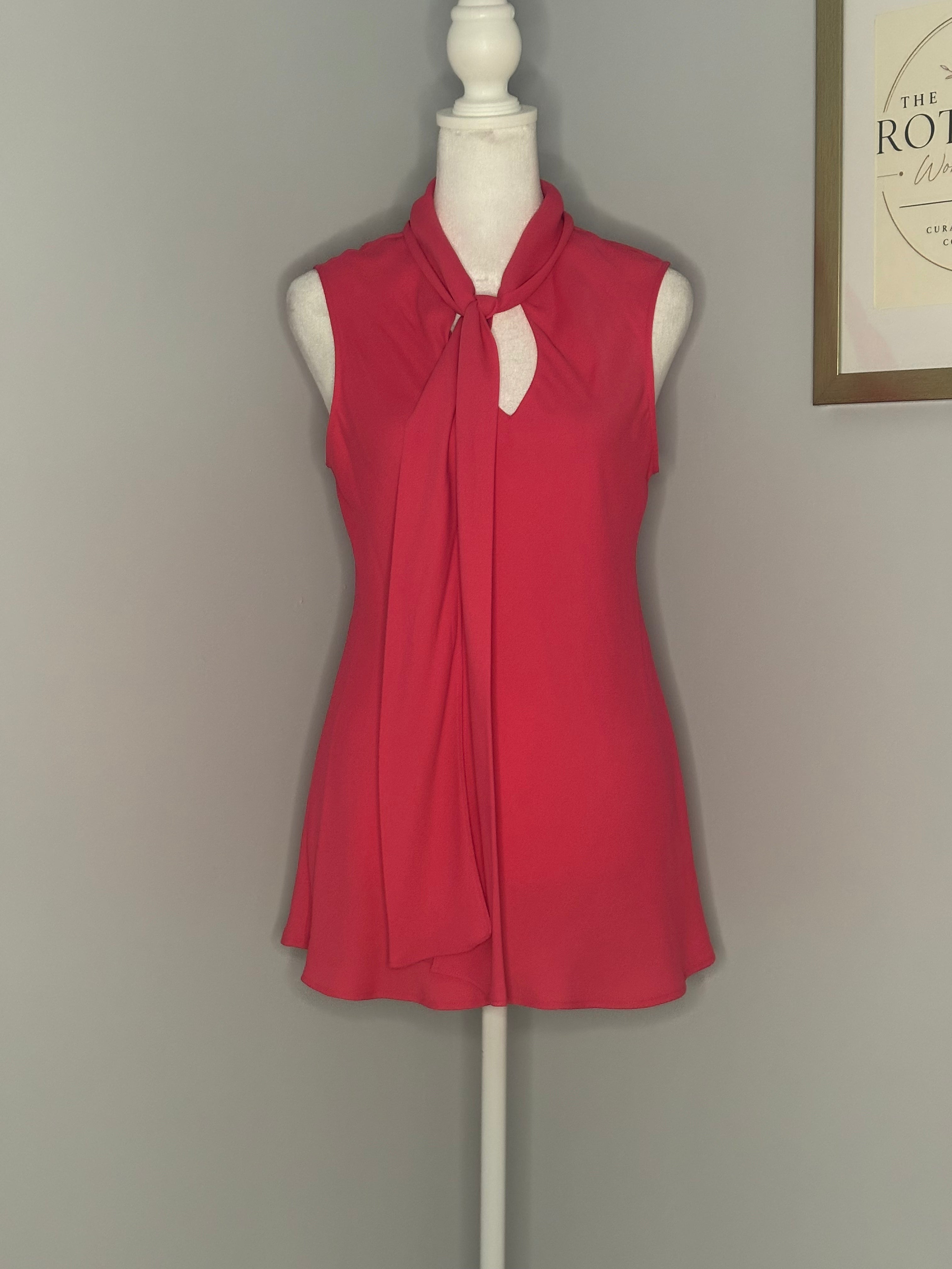 Anne Klein Sleeveless Tie-Neck Blouse – Size 10