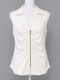 Melanie Lyne Sleeveless Zip-Front Blouse – Size 10