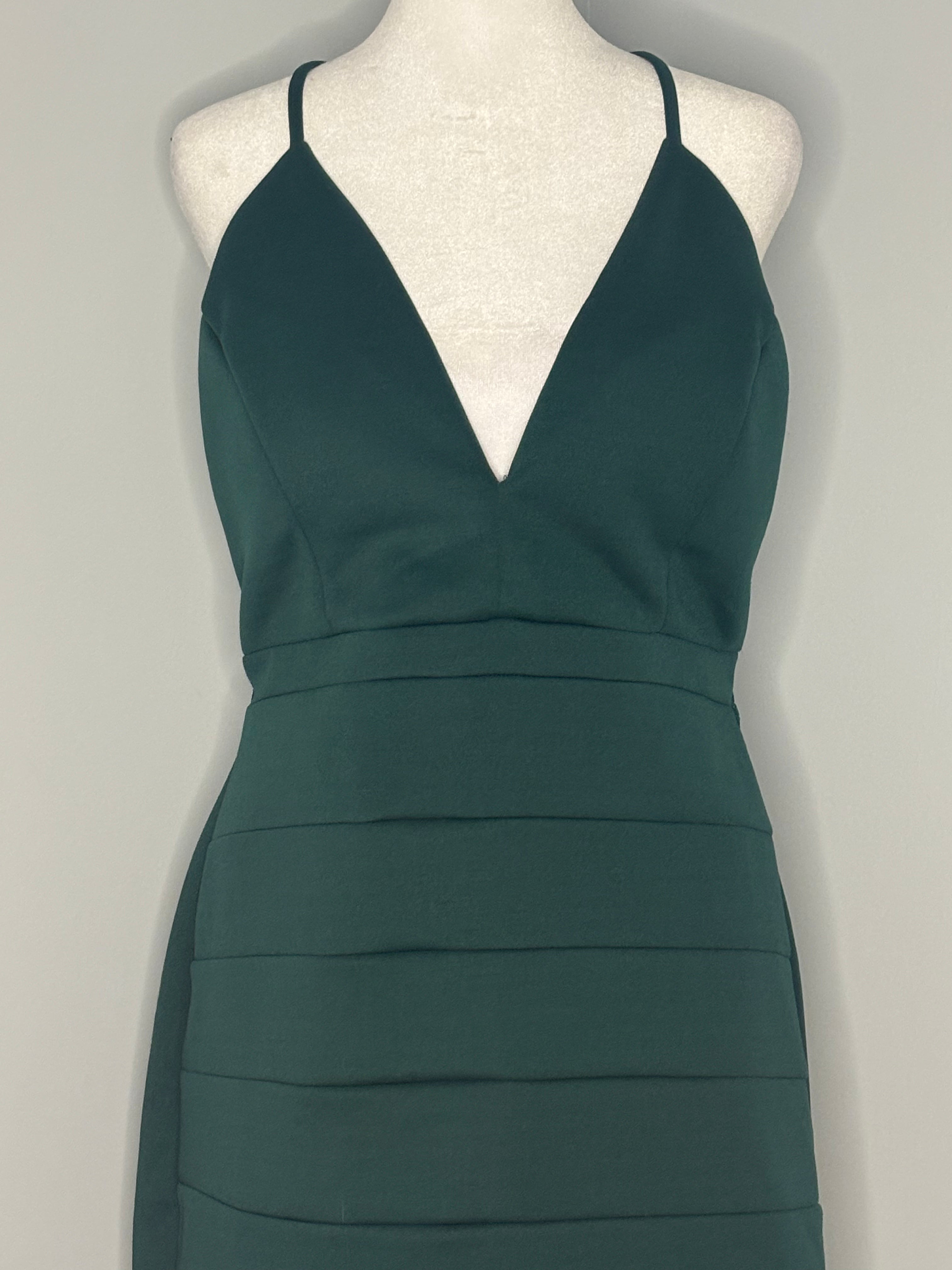 Le Château Emerald Lace-Back Cocktail Dress – Size XL | New with Tags