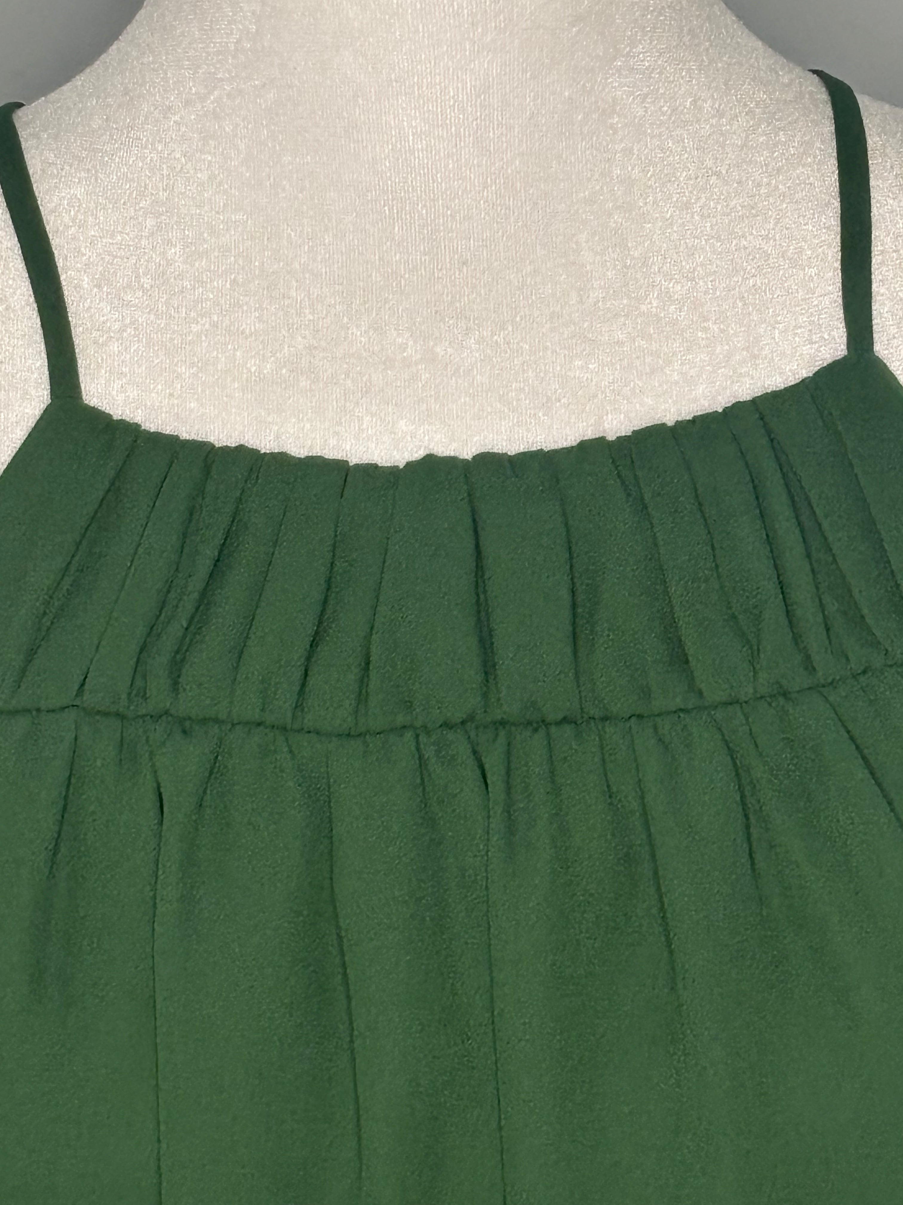 RW&CO Emerald Green Sleeveless Pleated Blouse | Size Large