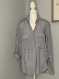 Zara Women Striped Button-Front Blouse | Size 8