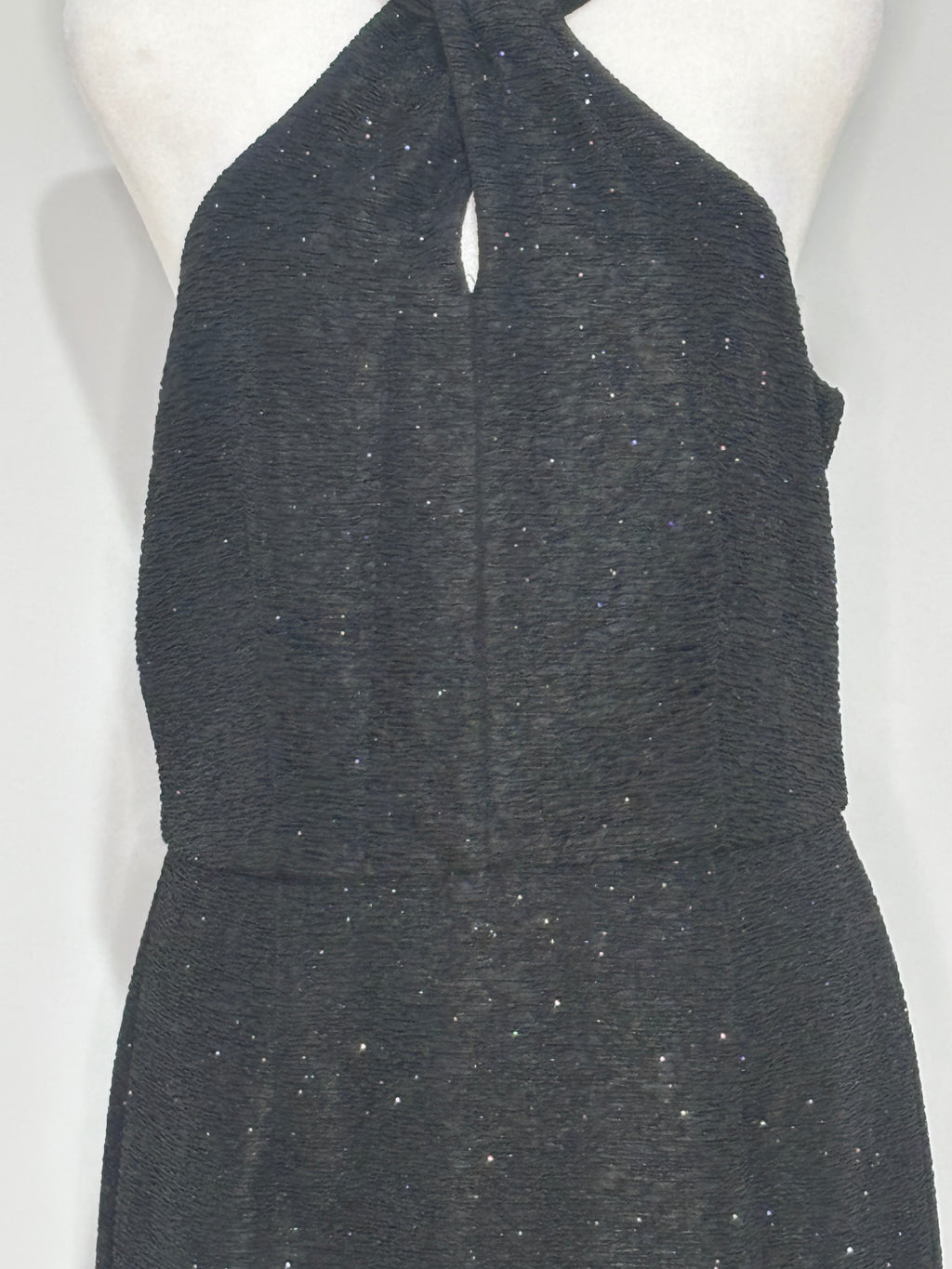 Melanie Lyne Black Sparkle Halter Dress – Size 10 (NWT)