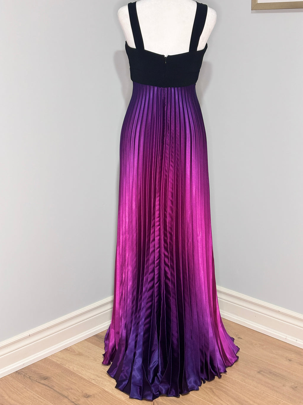 Betsy & Adam Ombre Pleated Evening Gown – Size 6