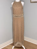 Melanie Lyne Shimmer Crochet Maxi Dress – Size Large (NWT)