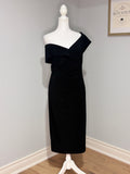 B.A. Nites Black Off-the-Shoulder Midi Dress - Size 12 (NWT)