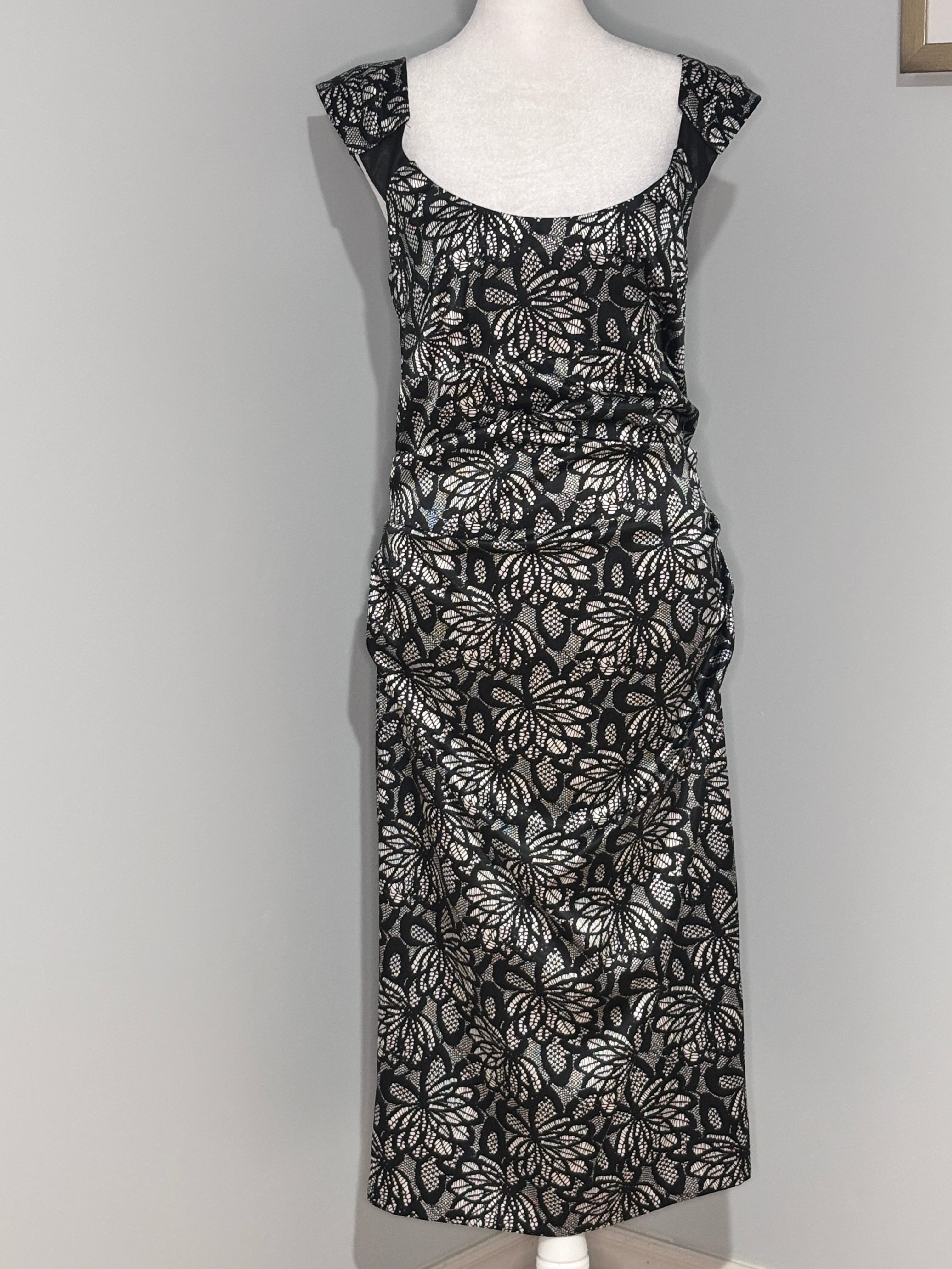 London Times Floral Textured Sheath Dress – Size 10
