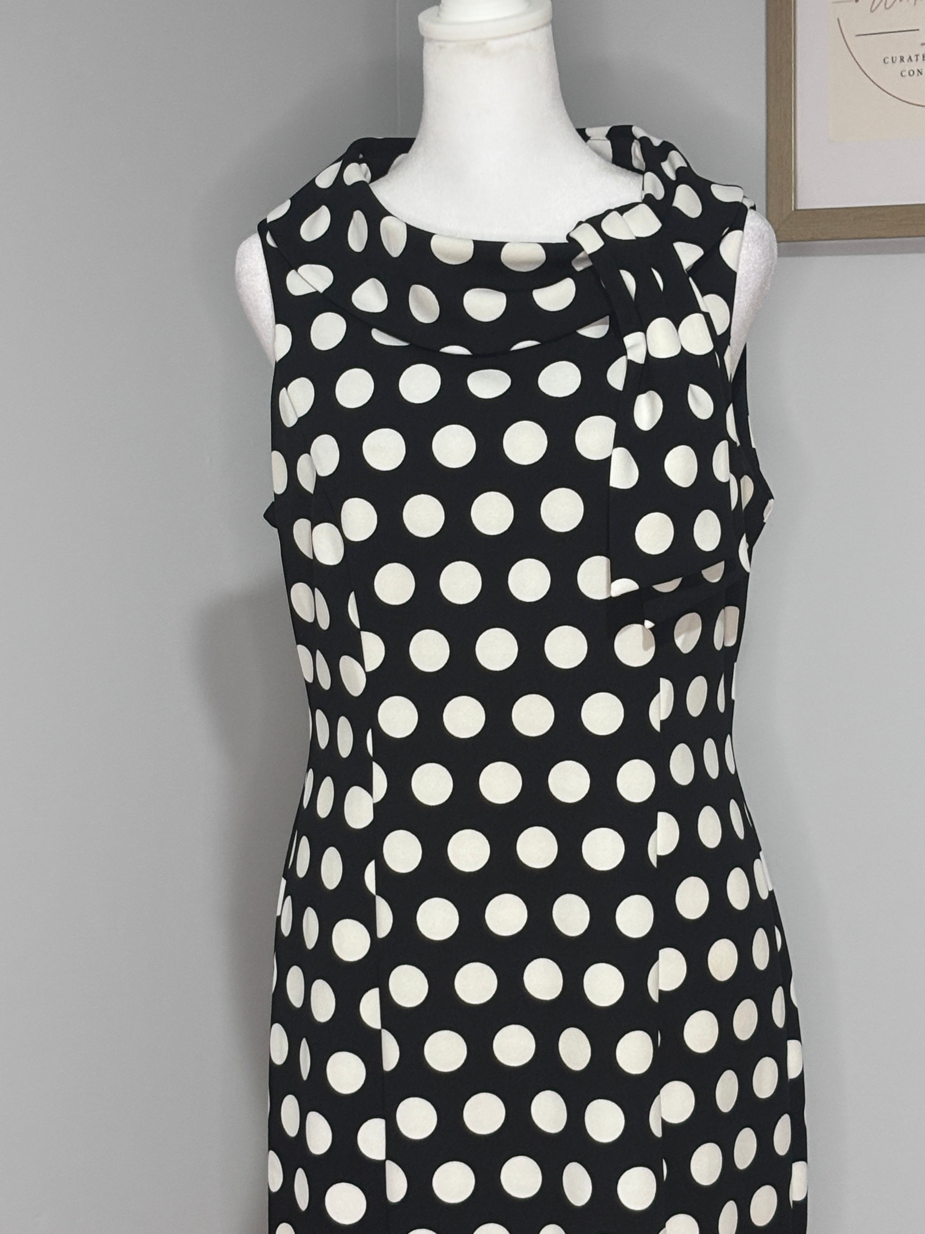 Maggy London Polka Dot Sheath Dress – Size 10