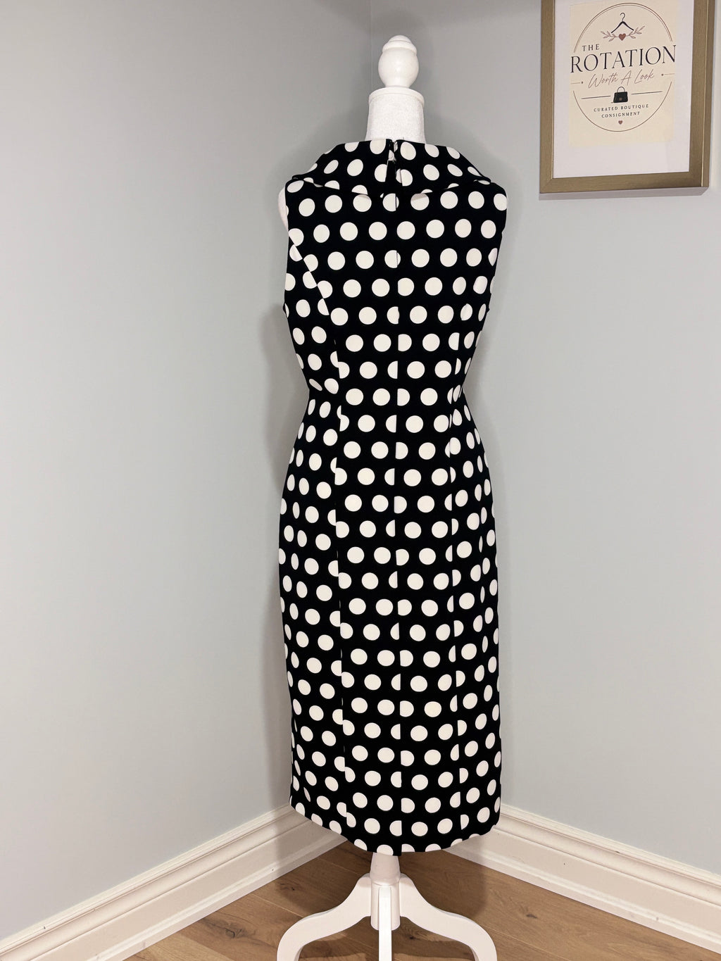 Maggy London Polka Dot Sheath Dress – Size 10