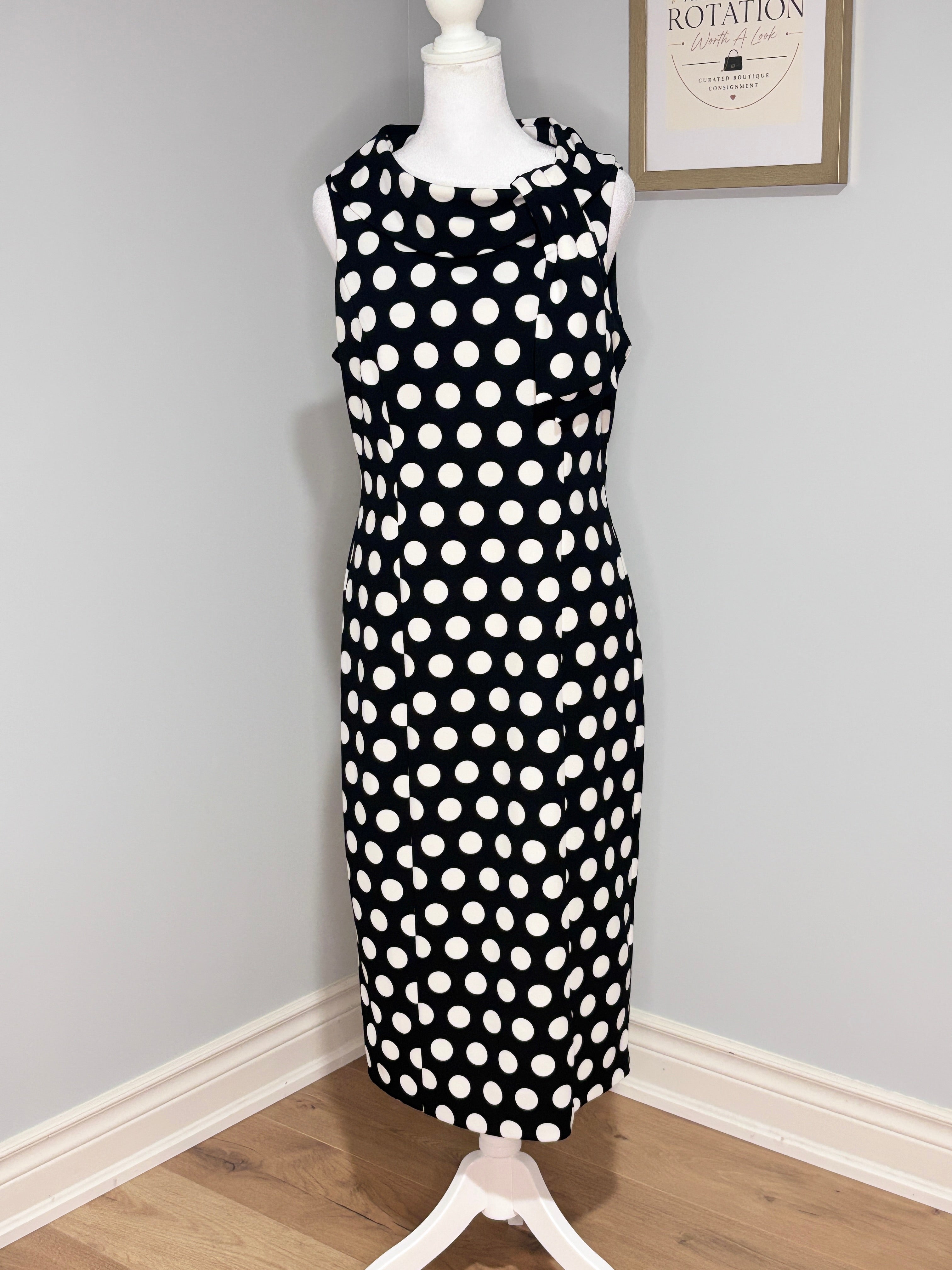 Maggy London Polka Dot Sheath Dress – Size 10