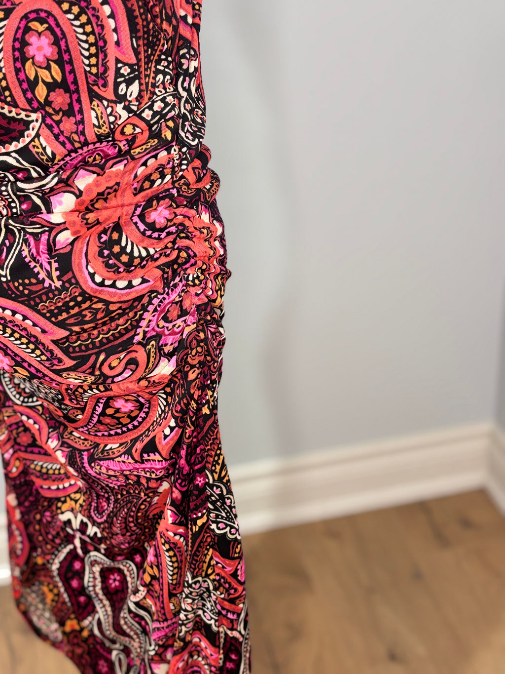 Laura Paisley Ruched Dress
