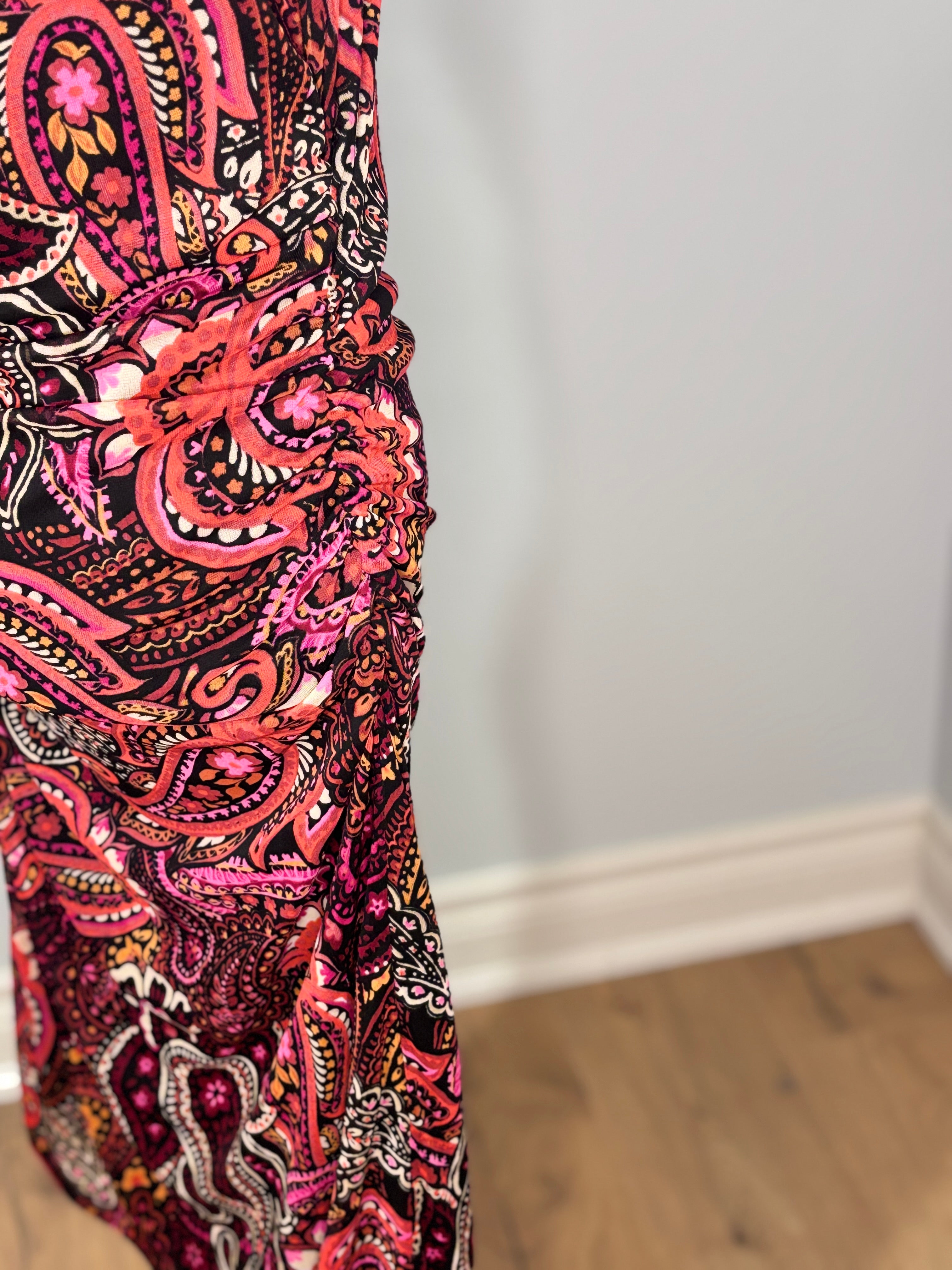 Laura Paisley Ruched Dress