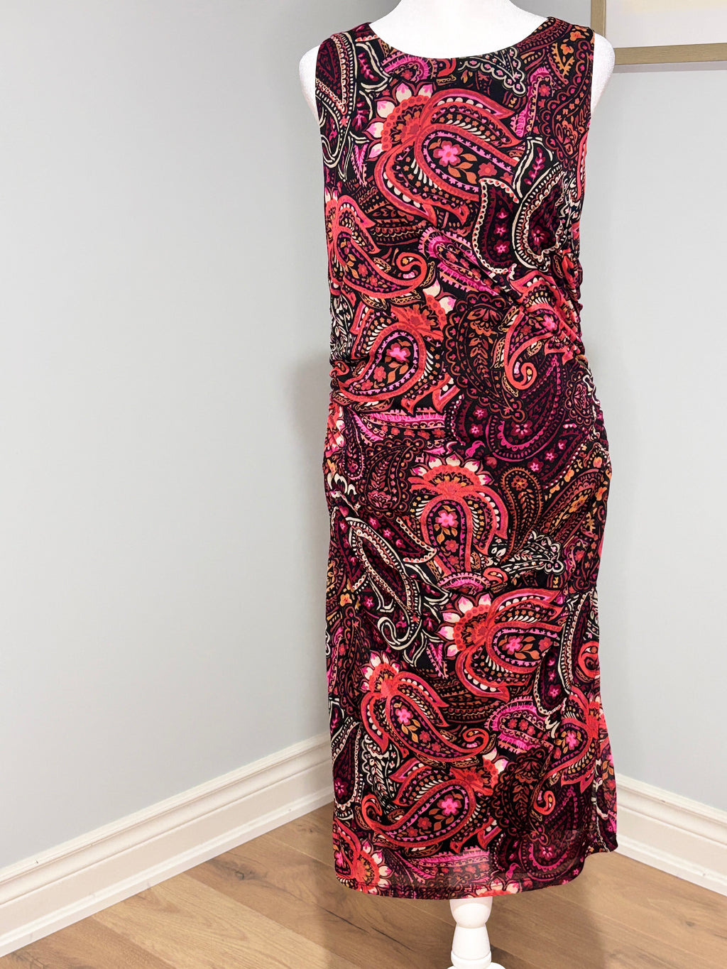 Laura Paisley Ruched Dress