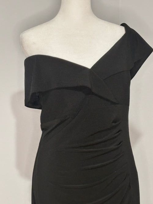 B.A. Nites Black Off-the-Shoulder Midi Dress - Size 12 (NWT)