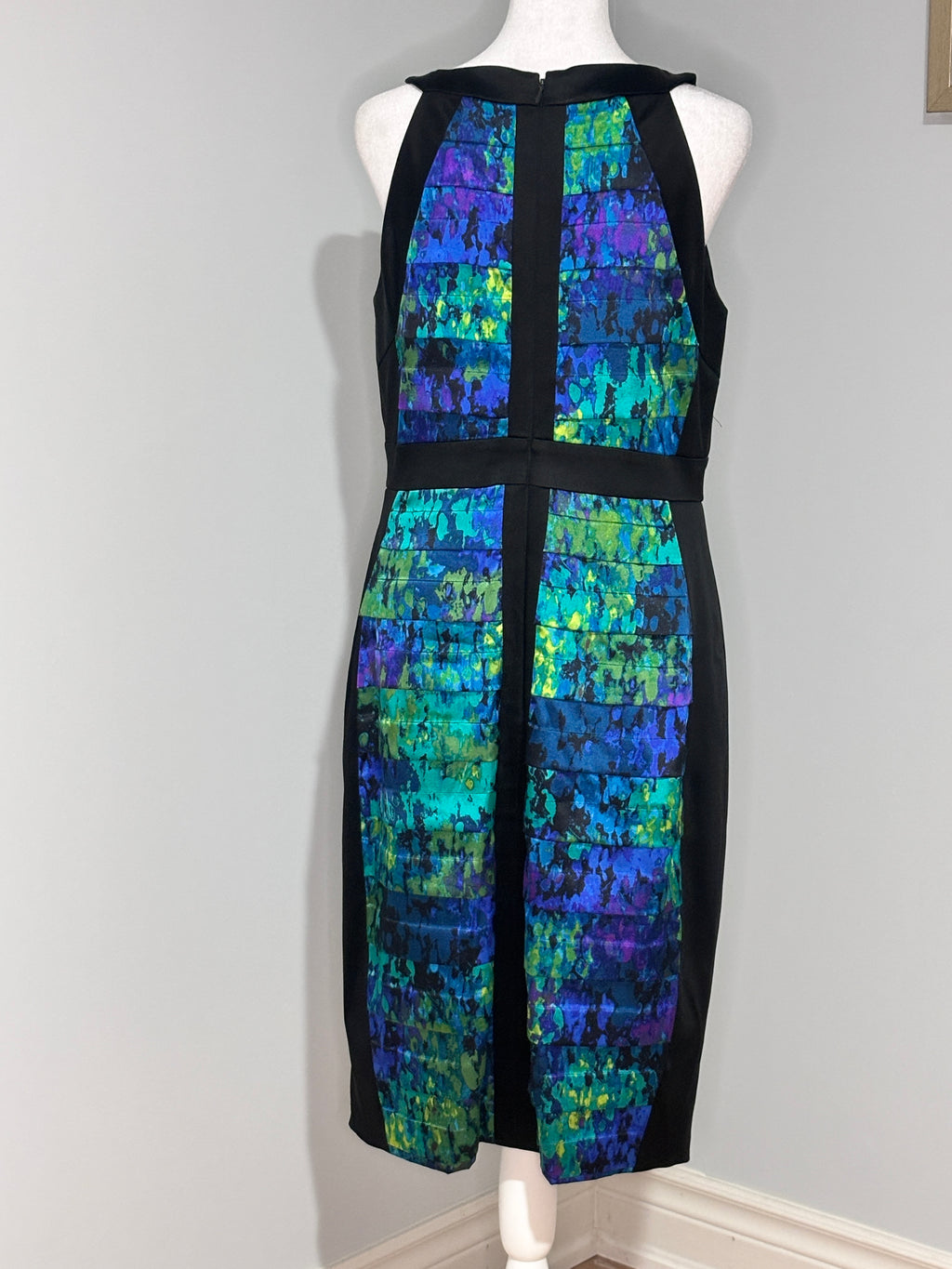 JAX Watercolor Panel Sheath Dress – Size 12