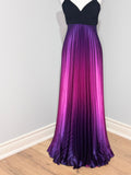 Betsy & Adam Ombre Pleated Evening Gown – Size 6