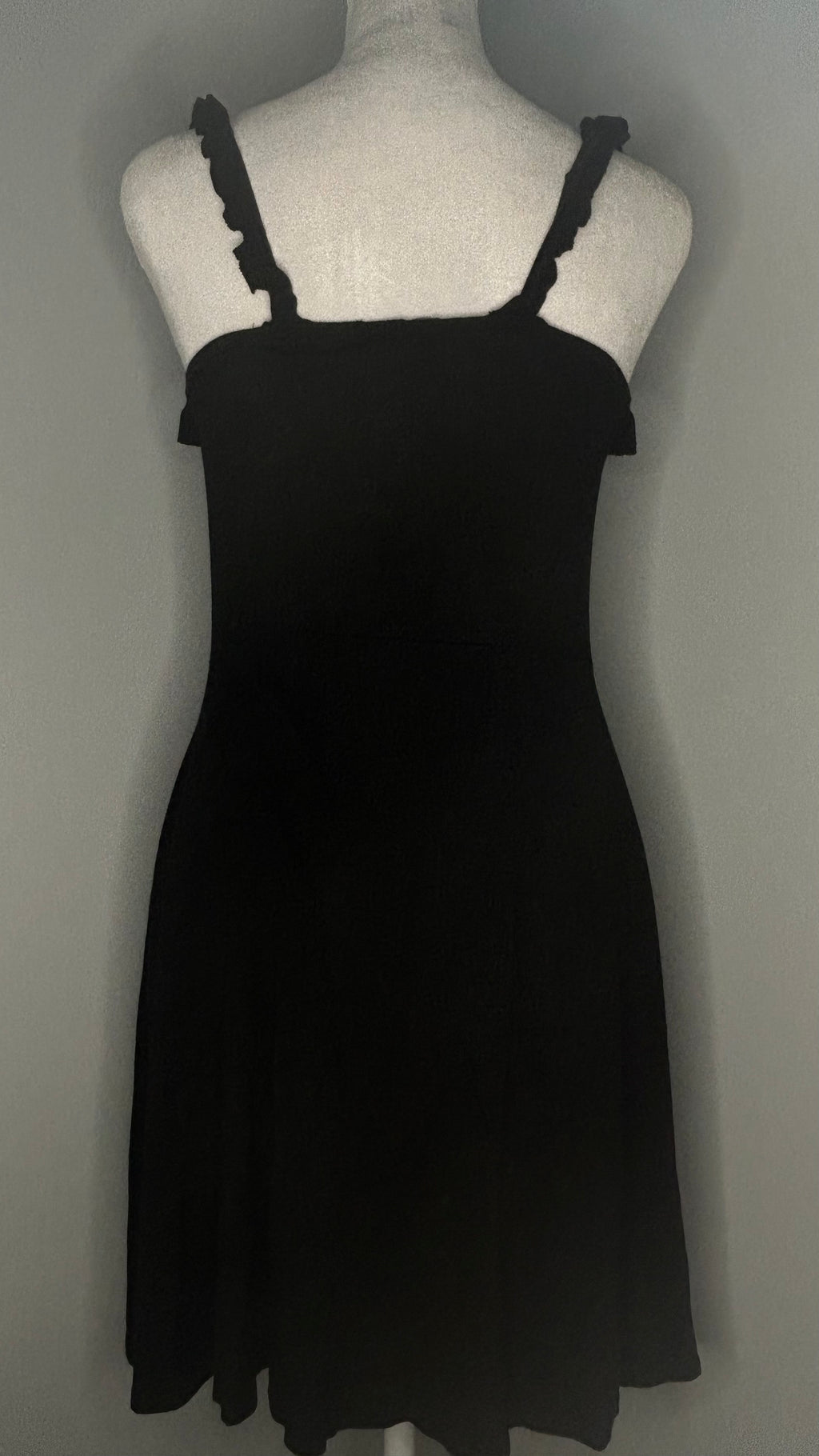 Boohoo Black Ruffle Strap Dress