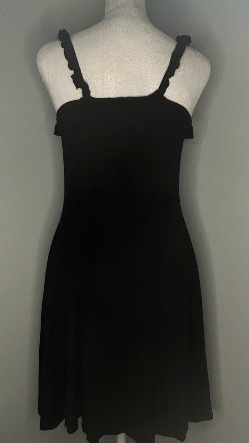 Boohoo Black Ruffle Strap Dress