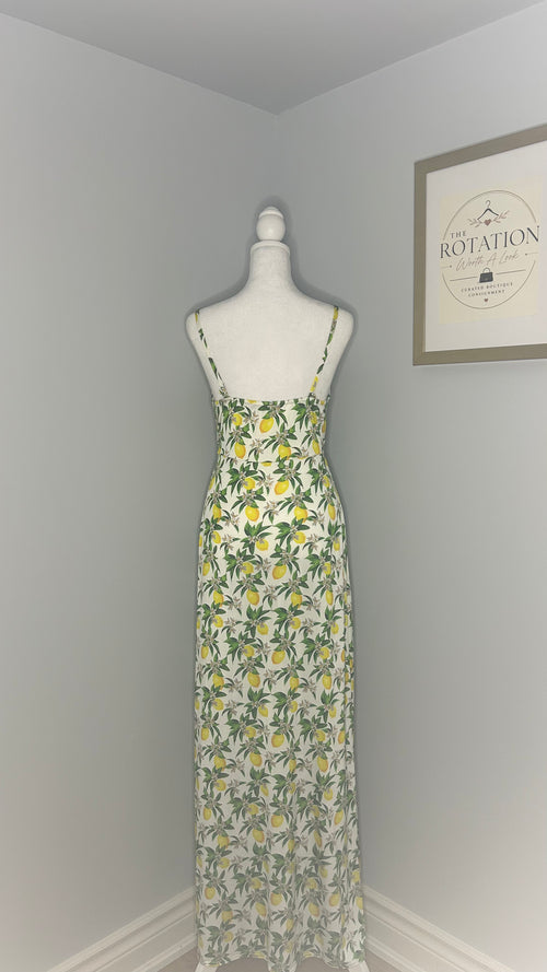 Boohoo Lemon Print Maxi Dress