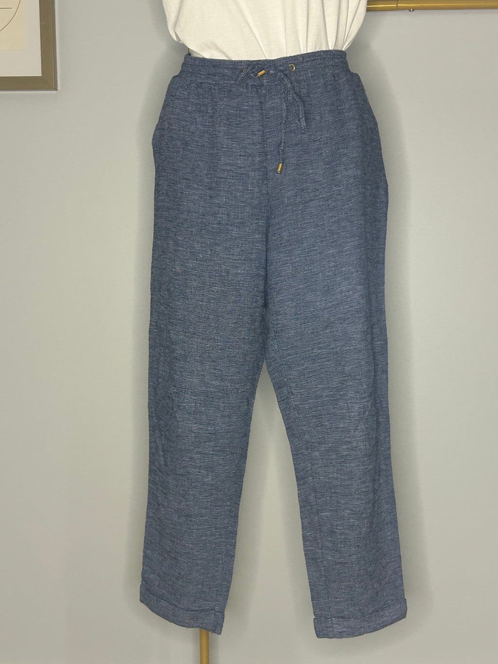 Ellen Tracy Linen Blend Pull-On Pants – Blue Heather