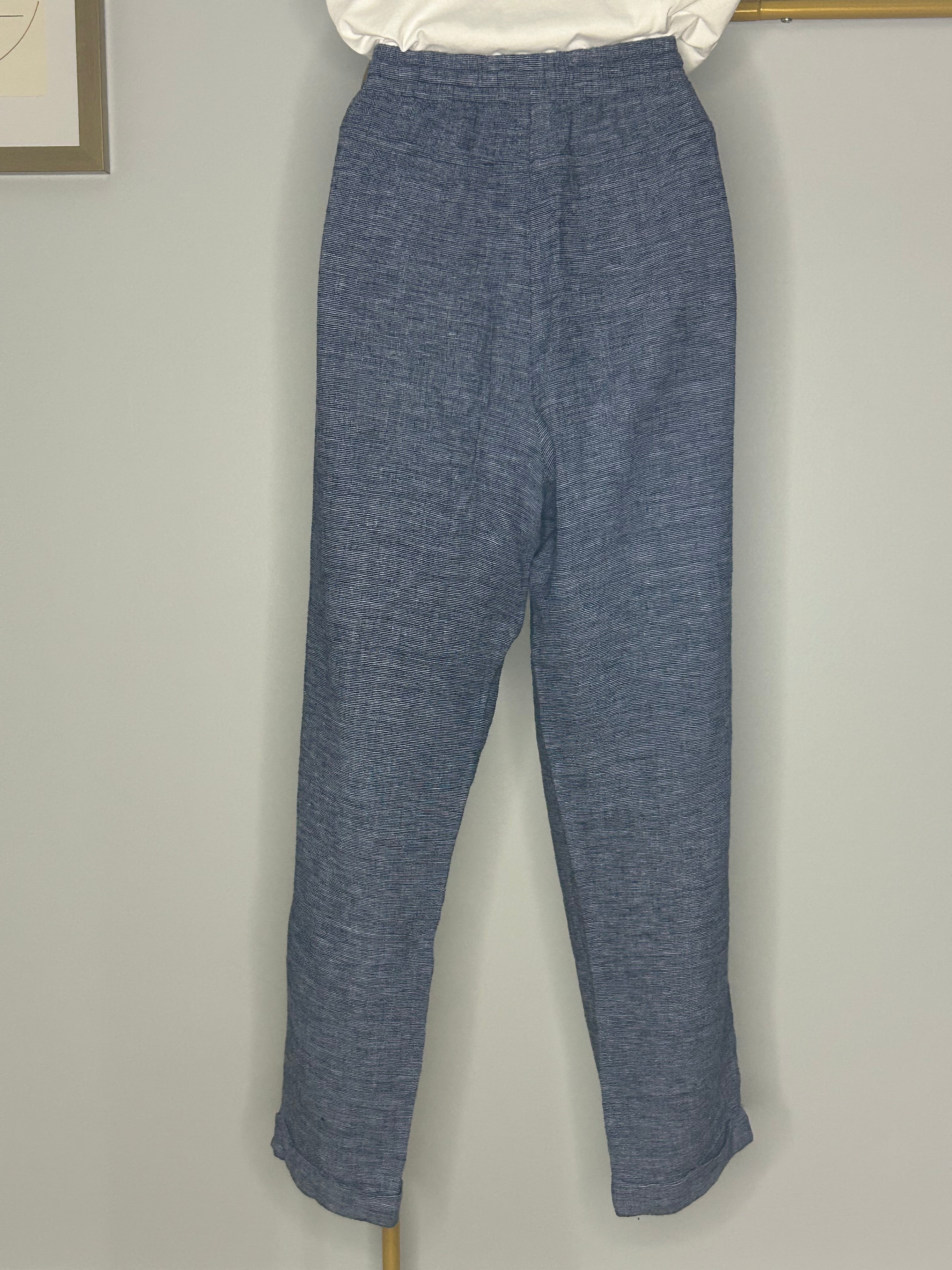Ellen Tracy Linen Blend Pull-On Pants – Blue Heather