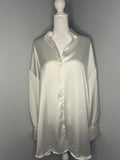 Zara Satin Button-Up Blouse – Size Medium