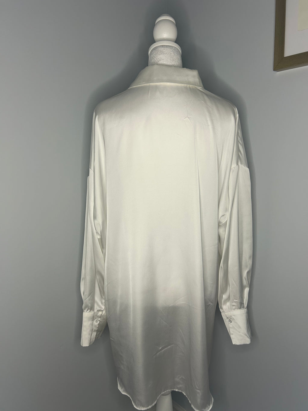 Zara Satin Button-Up Blouse – Size Medium