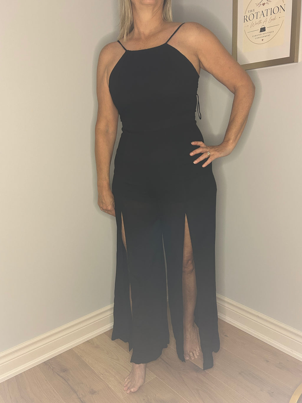 Forever 21 Black Wide-Leg Jumpsuit – Size Large