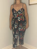 Tropical Print Jumpsuit - Size XL