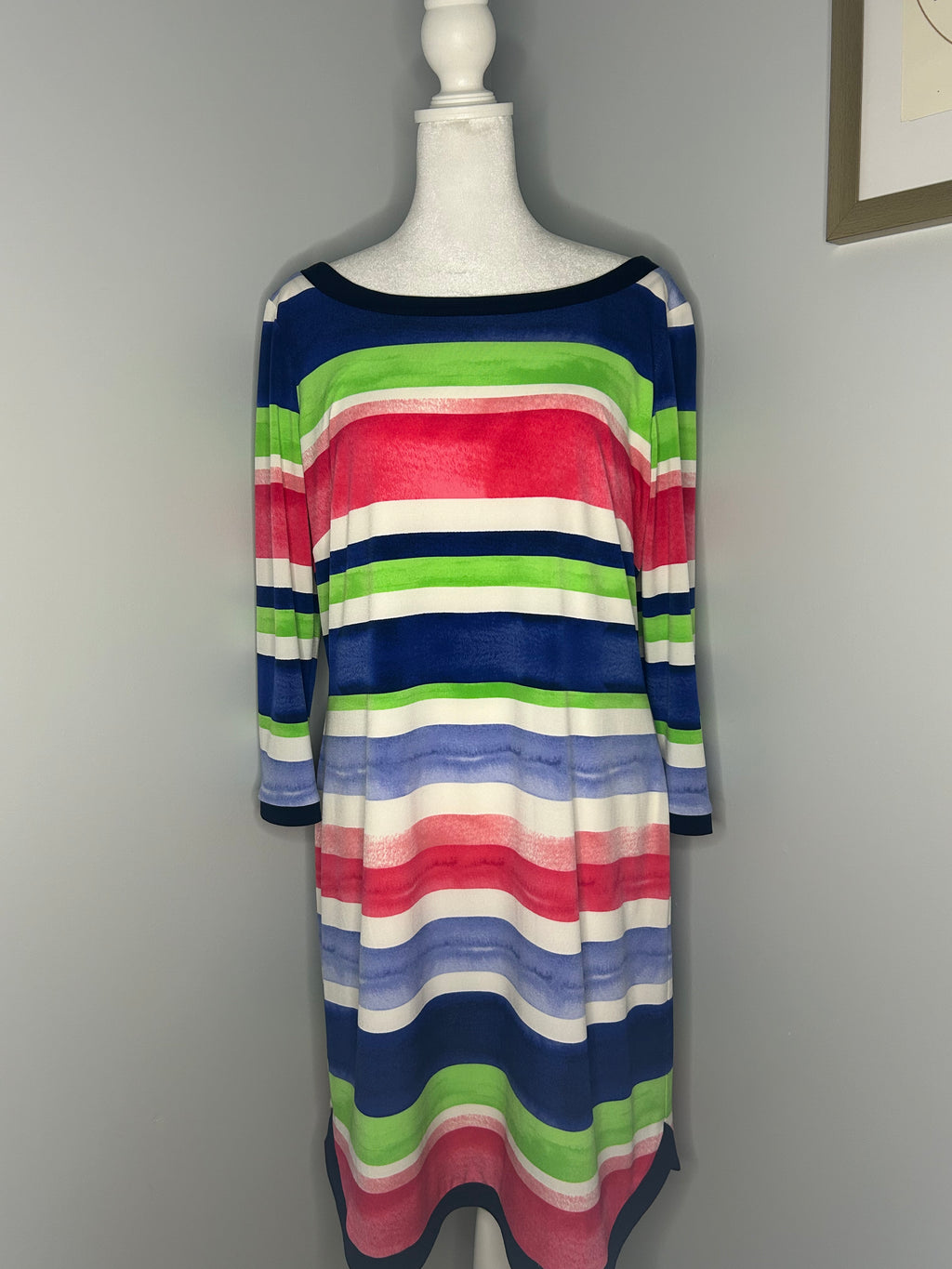Vince Camuto Watercolor Stripe Dress Size 14