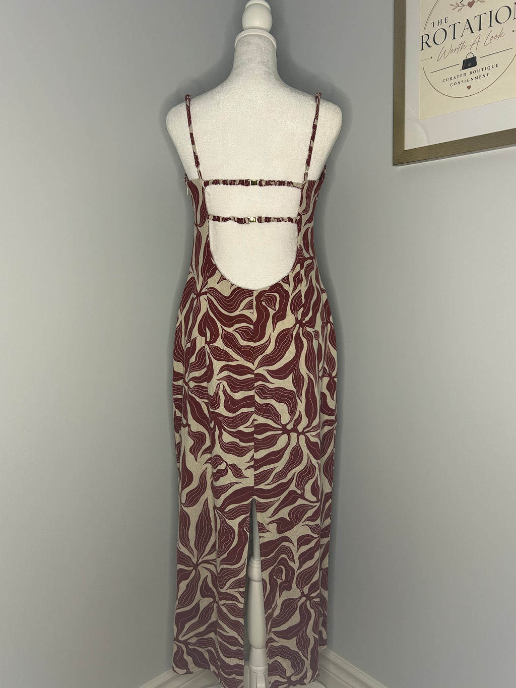 Zara Printed Midi Dress – Size Large