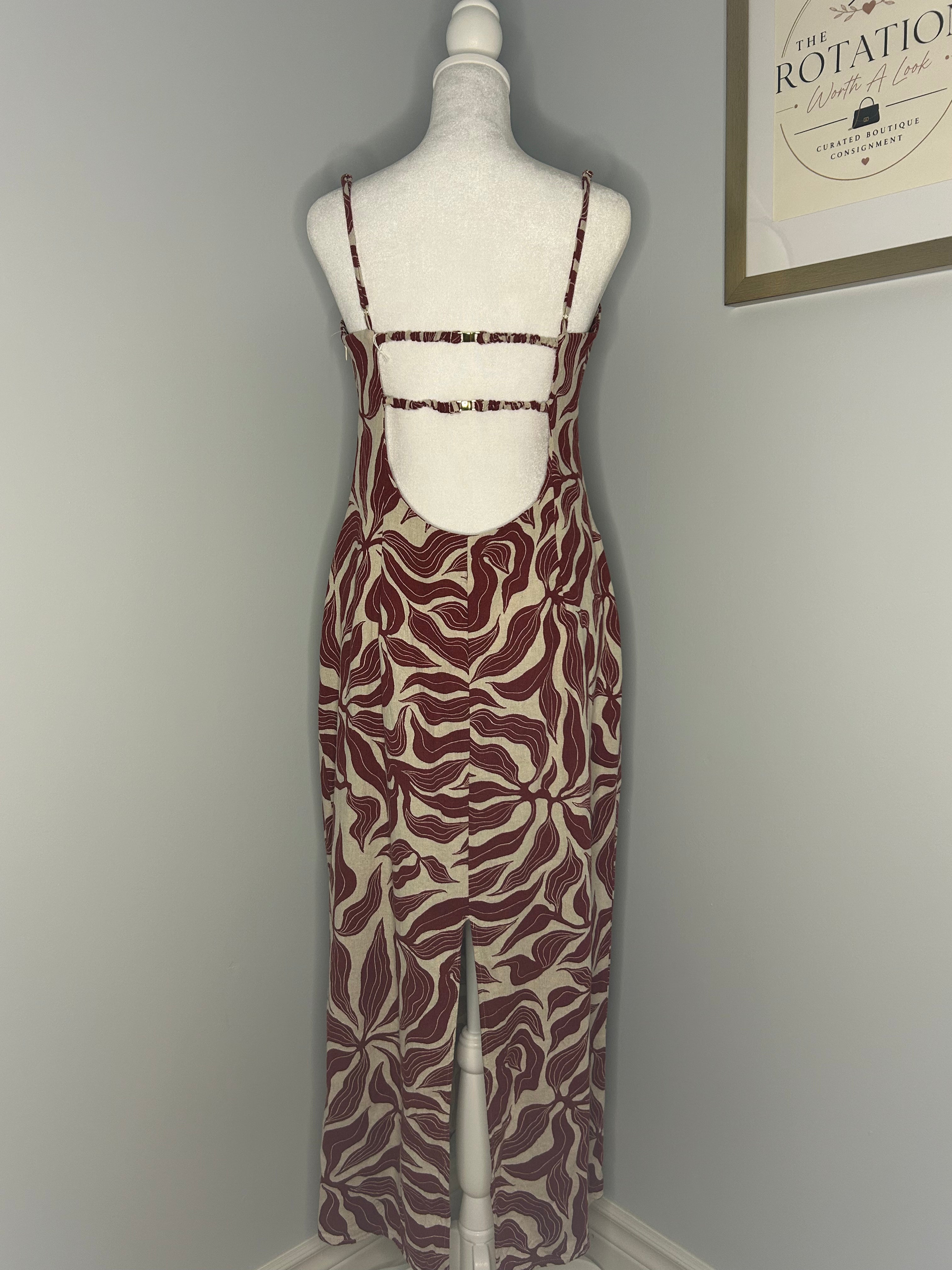 Zara Printed Midi Dress – Size Large