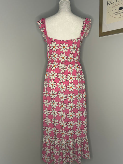 Caution to the Wind Daisy Print Maxi Dress – Size Large
