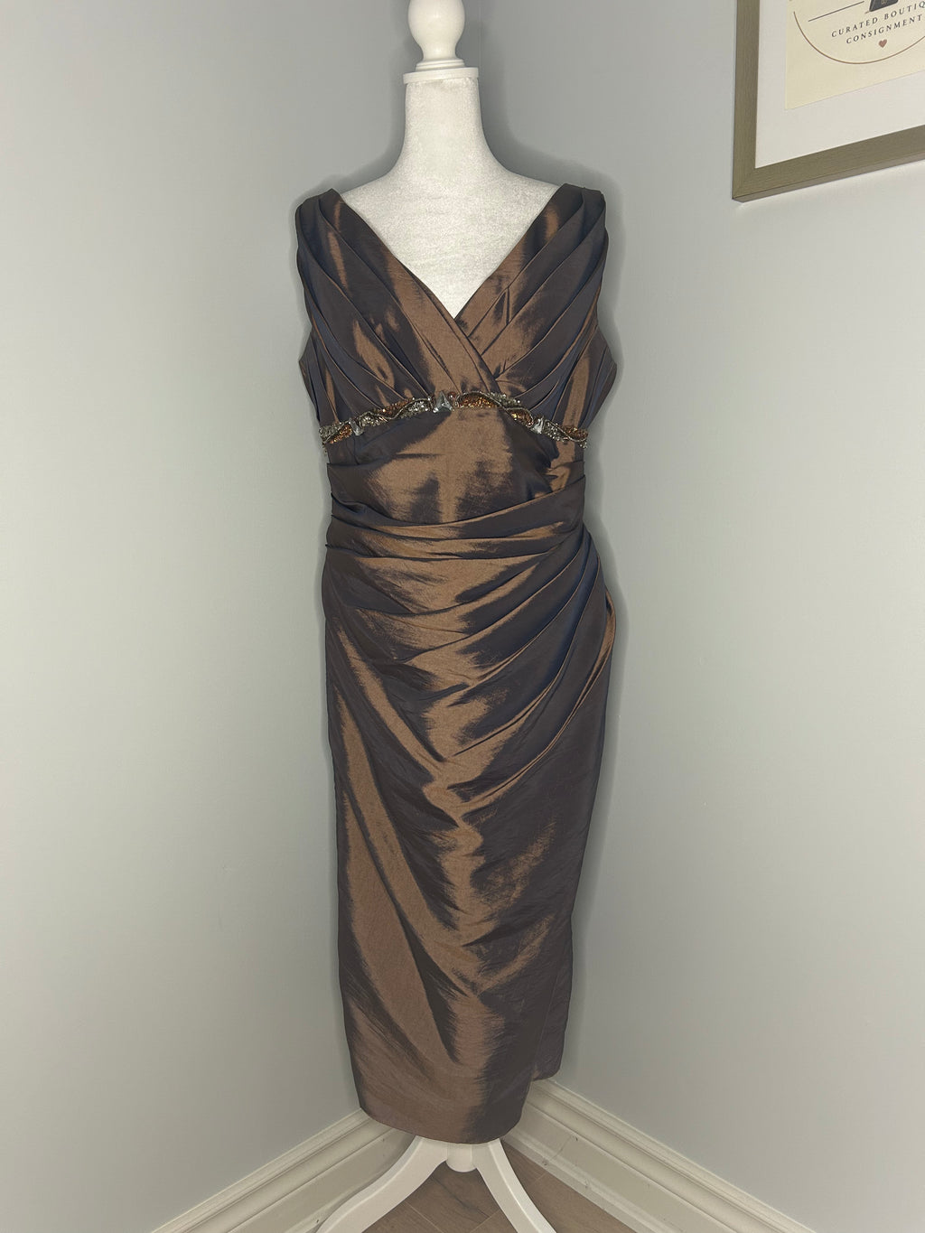 Crystel Elite Evening Dress with Matching Shawl  Size: 14