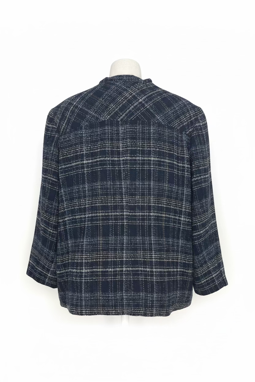 Cleo Plaid Moto-Style Jacket  Size: 14