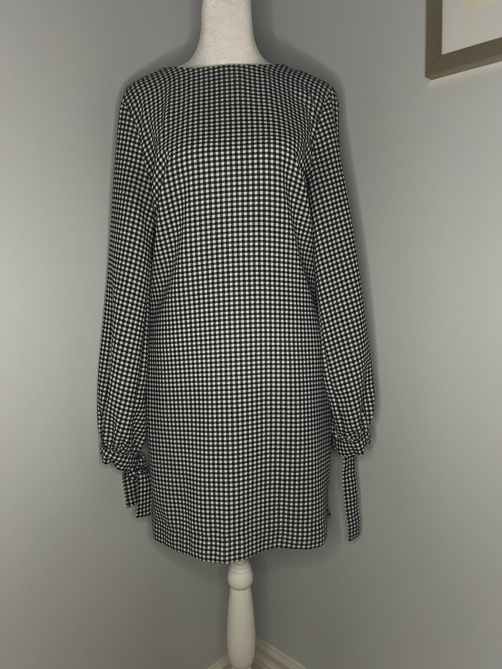 H&M Black & White Gingham Tunic  Size 6