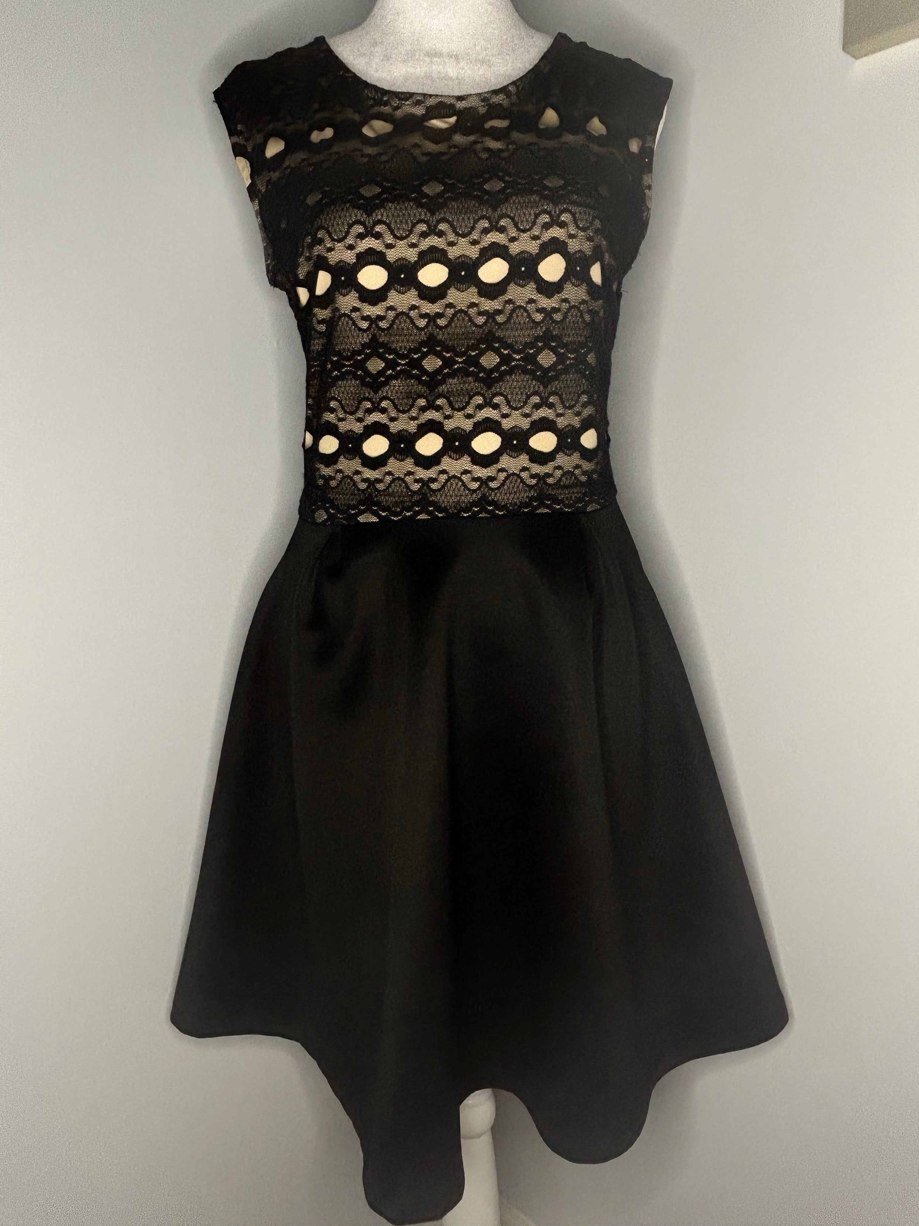 Finn & Clover Black Lace Fit & Flare Dress  Size: Medium